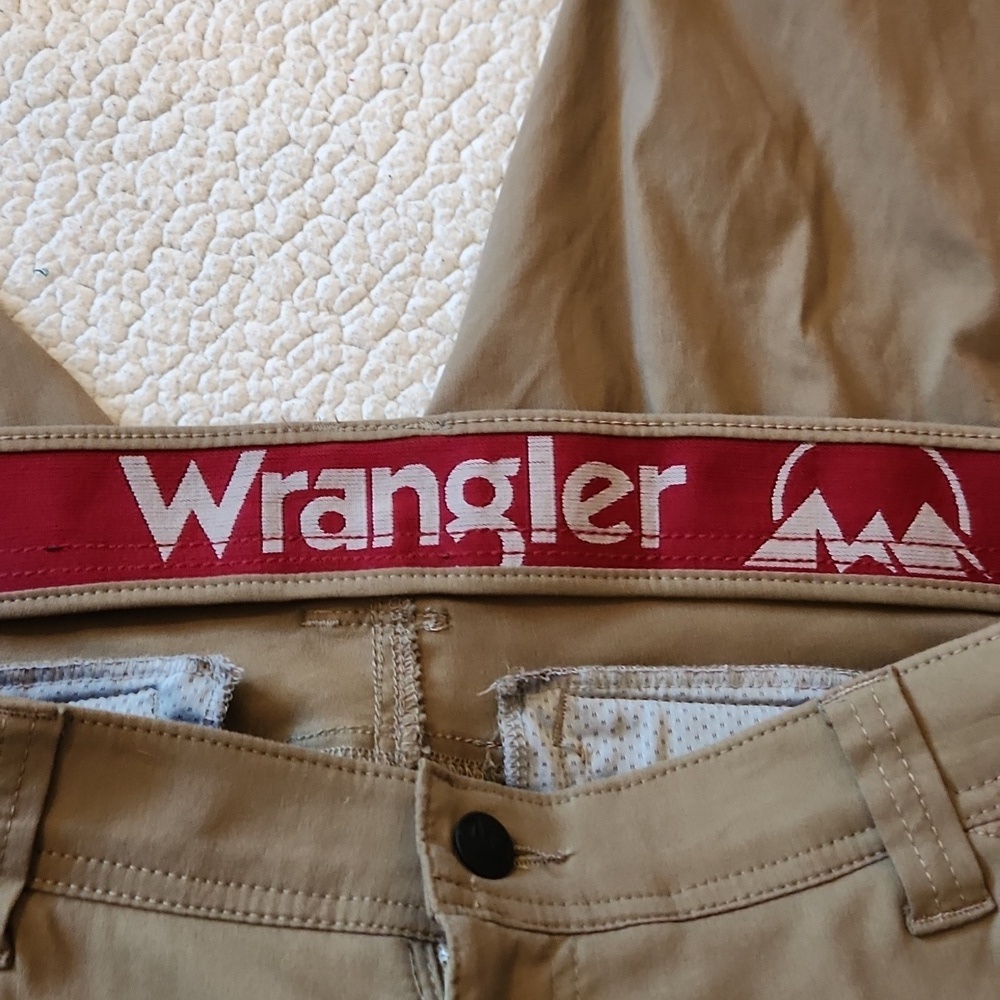 Wrangler Outdoor Performance Flex Fit Duo Dry Straight Leg Khaki Pants Gorpcore - Picture 7 of 12